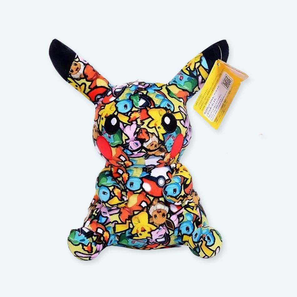 Peluche Pikachu street art colorée chambre enfant déco La compagnie de la peluche