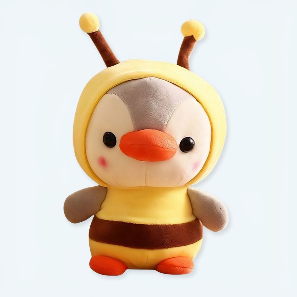 Peluche pingouin abeille déguisement doux enfant câlin La compagnie de la peluche