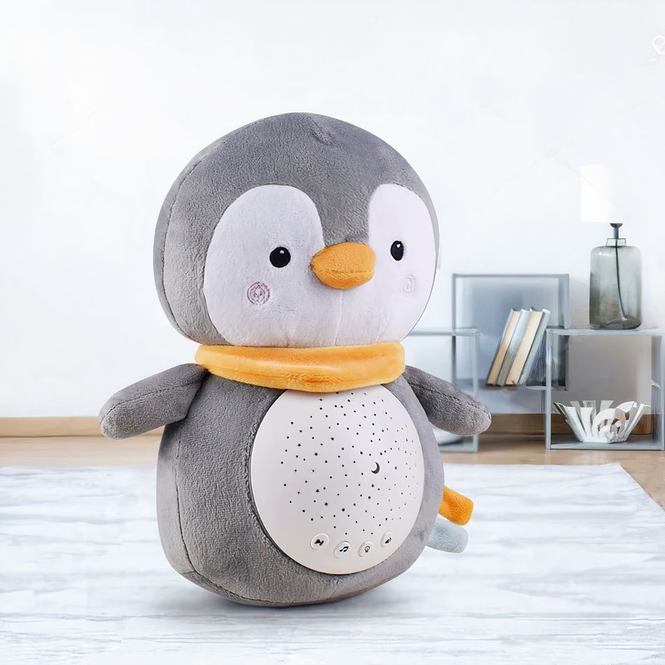 Peluche pingouin câlin apaisant bruit blanc hiver doux La compagnie de la peluche