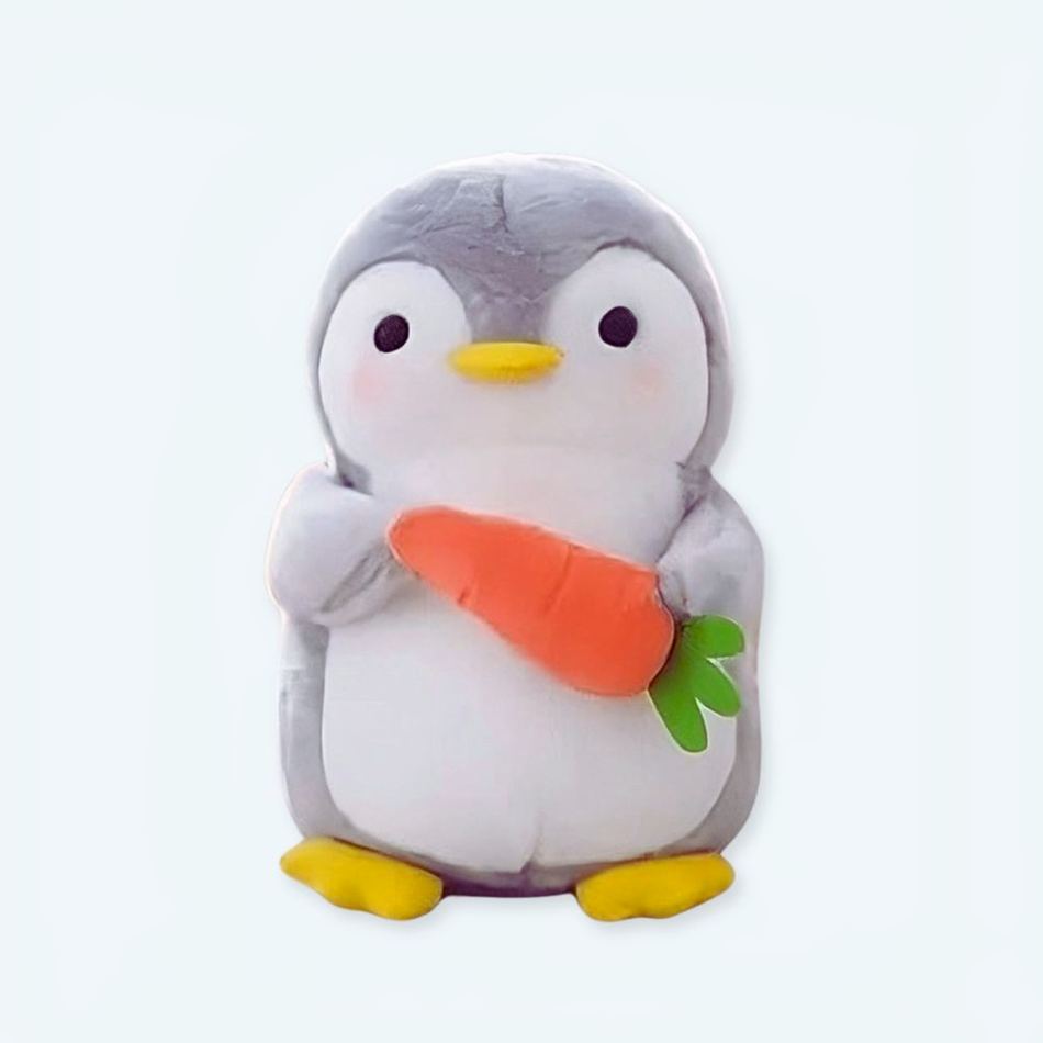 Peluche pingouin carotte douce peluchette hiver câline 25cm La compagnie de la peluche