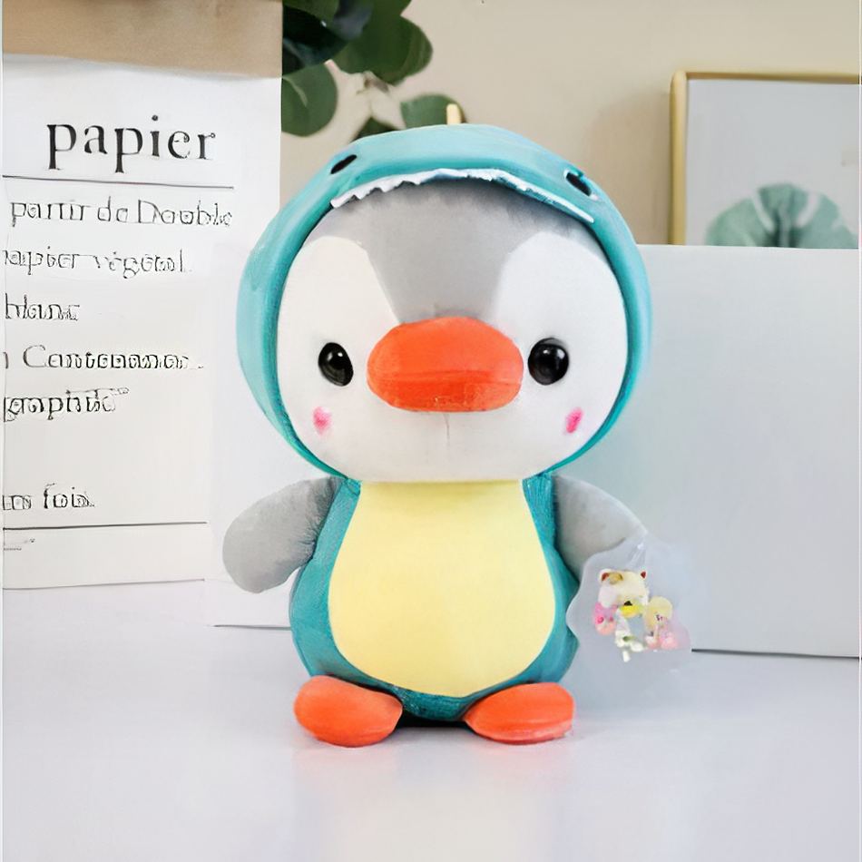 Peluche pingouin dinosaure mignon déguisement enfant doux La compagnie de la peluche