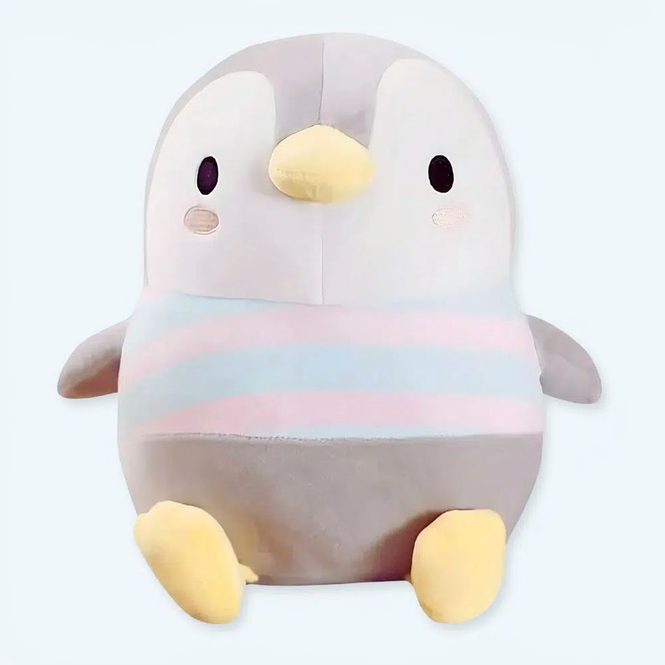 Peluche pingouin noir blanc doux hiver câlin enfant 30cm La compagnie de la peluche