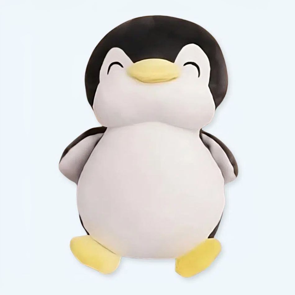 Peluche pingouin noir doux collection hiver sourire chaleureux 30cm La compagnie de la peluche