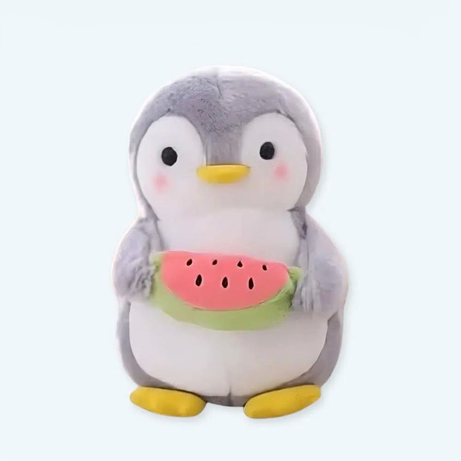 Peluche pingouin pastèque douce doudou hiver enfant 25cm La compagnie de la peluche