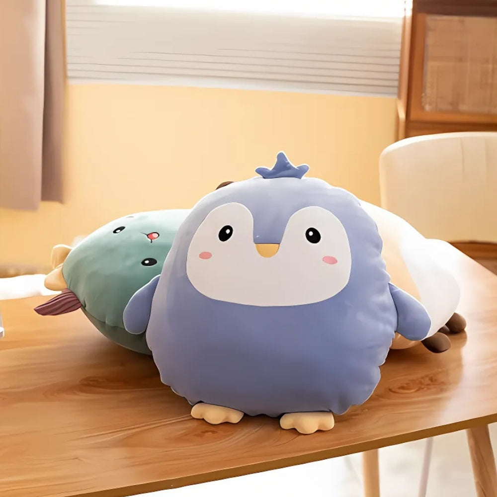 Peluche pingouin ronde douce enfant hiver câlin La compagnie de la peluche