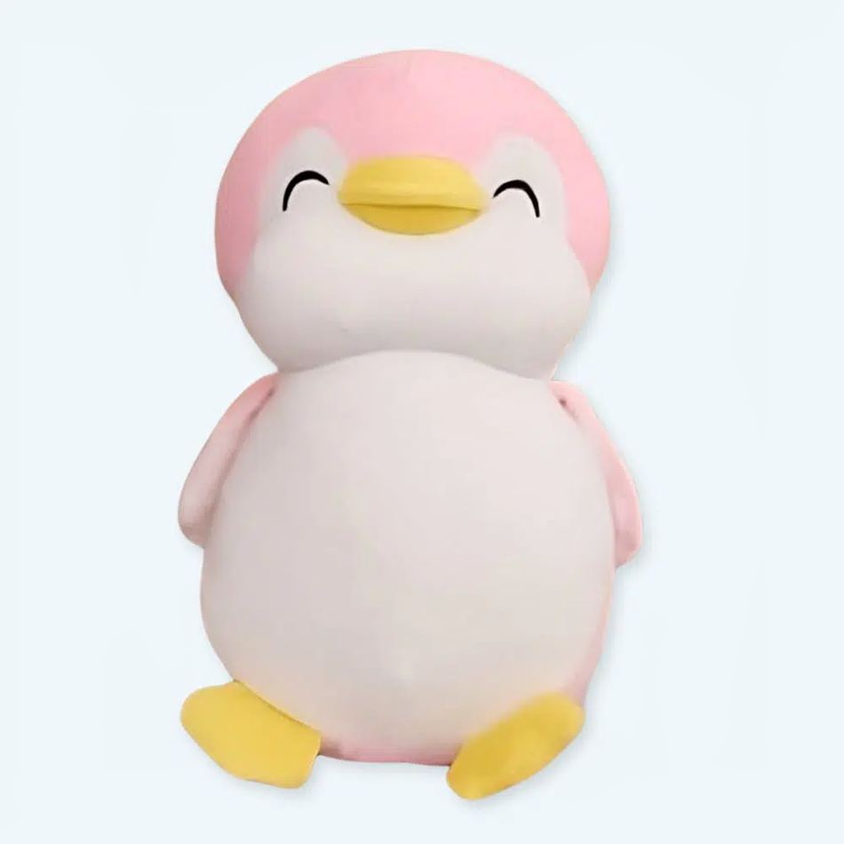 Peluche pingouin rose doux compagnon enfant hiver chaleureux 30cm La compagnie de la peluche