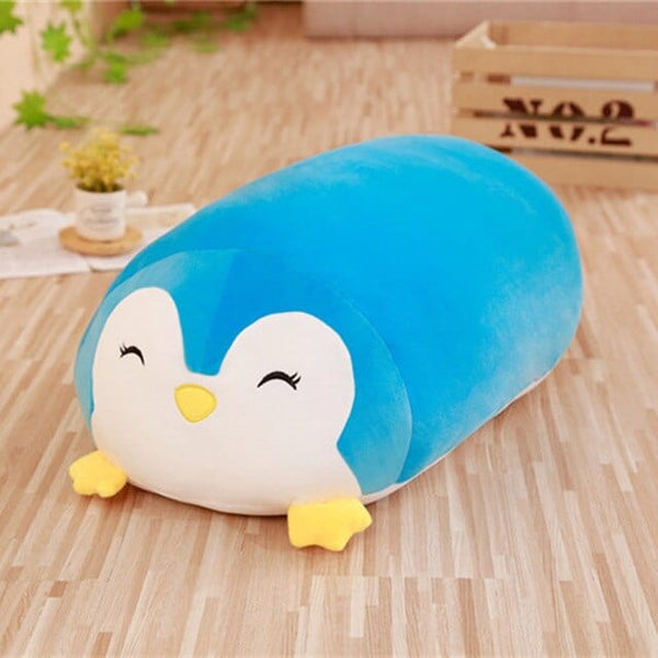 Peluche pingouin squishmallow bleu content 20cm