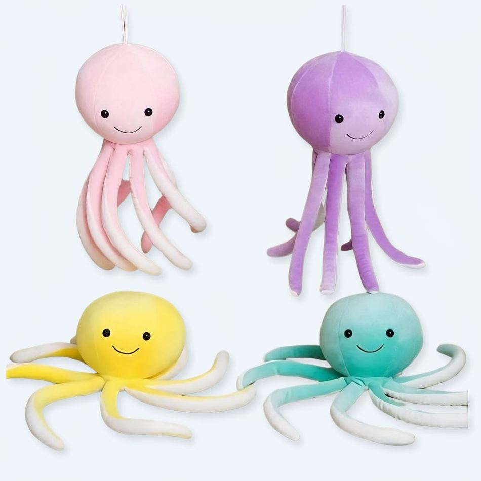 Peluche poulpe jaune adorable douceur enfant marin La compagnie de la peluche