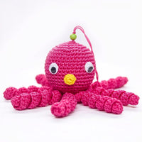 Peluche poulpe rose enfant câlin doux tressé mignon La compagnie de la peluche