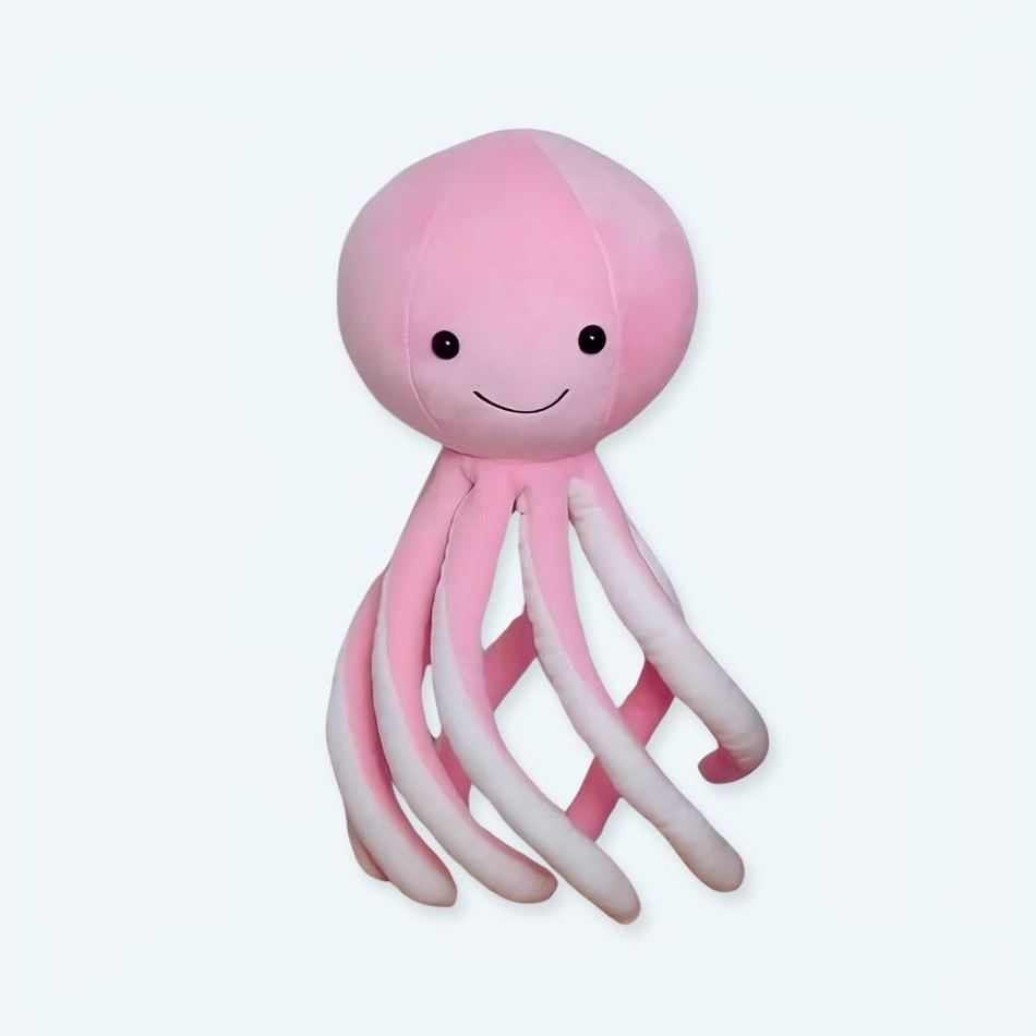 Peluche poulpe rose mignon doux univers marin câlin La compagnie de la peluche