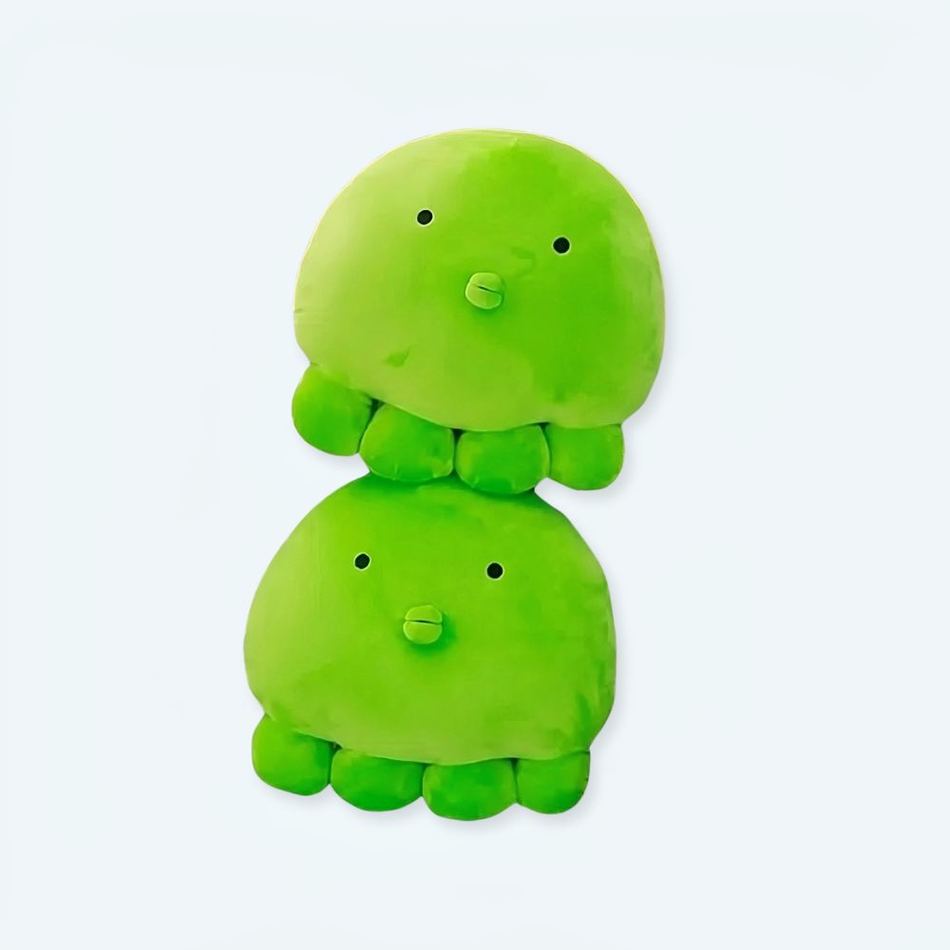 Peluche poulpe verte oreiller doux confort océan La compagnie de la peluche