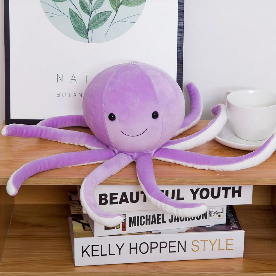 Peluche poulpe violet doux jouet enfant décor amusant La compagnie de la peluche