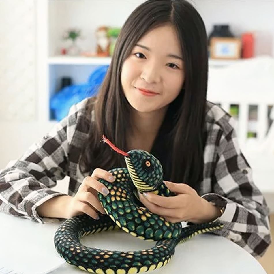 Peluche python vert doux jungle serpent réaliste peluche La compagnie de la peluche