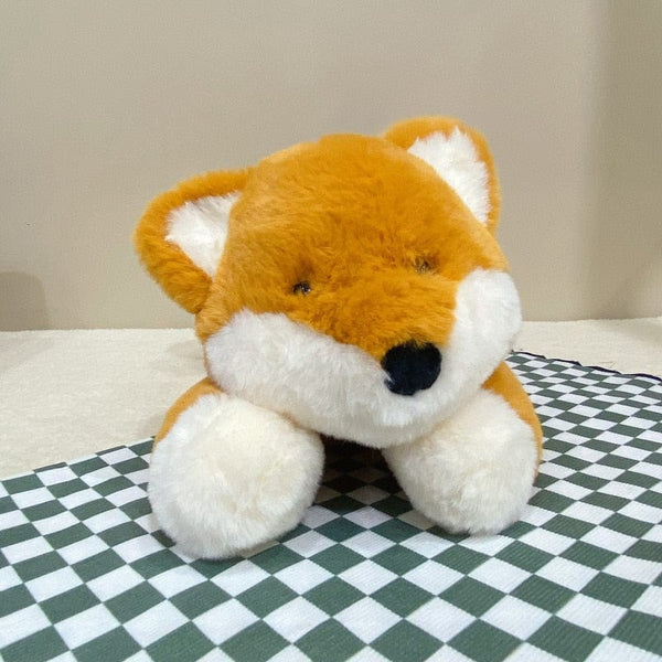 Peluche renard à fourrure mignon 35cm / Orange