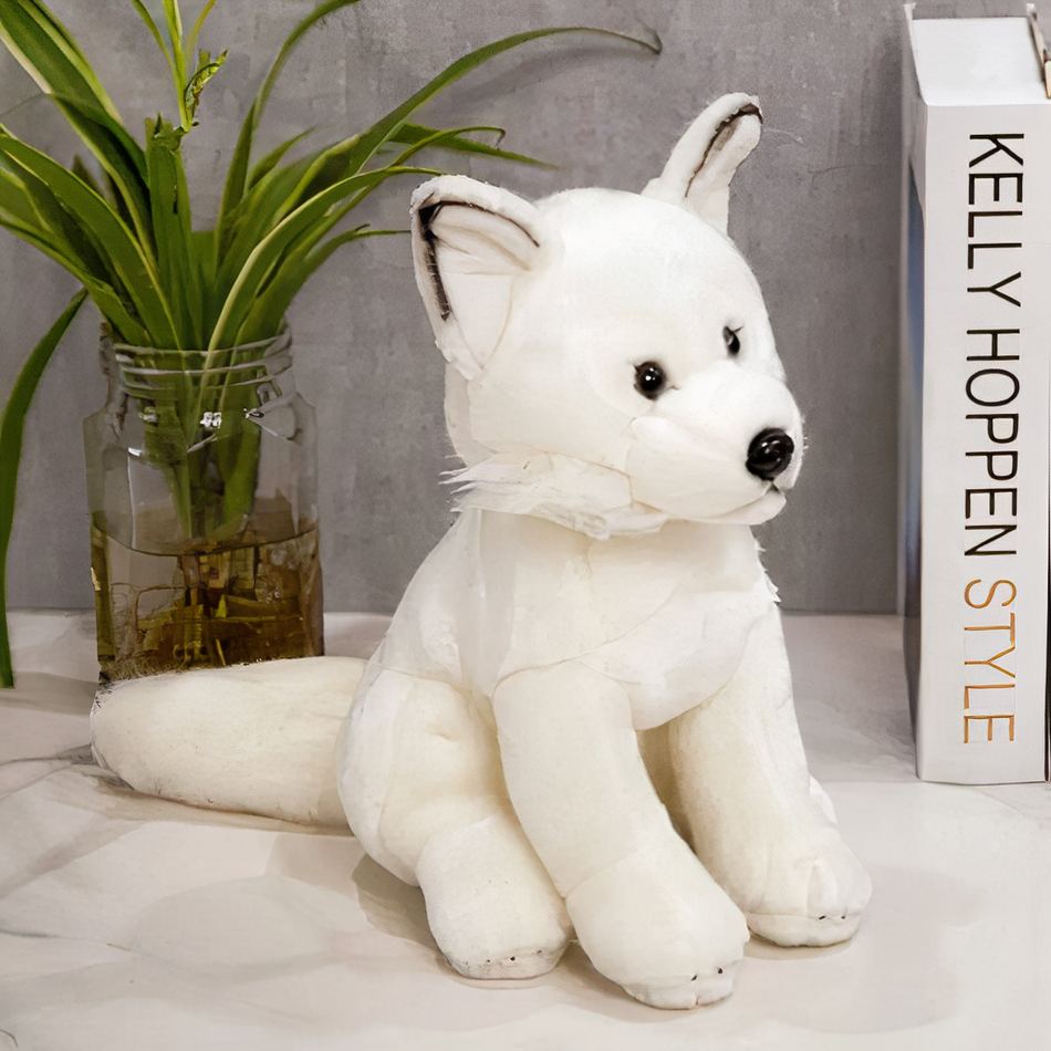 Peluche renard blanc des montagnes La compagnie de la peluche
