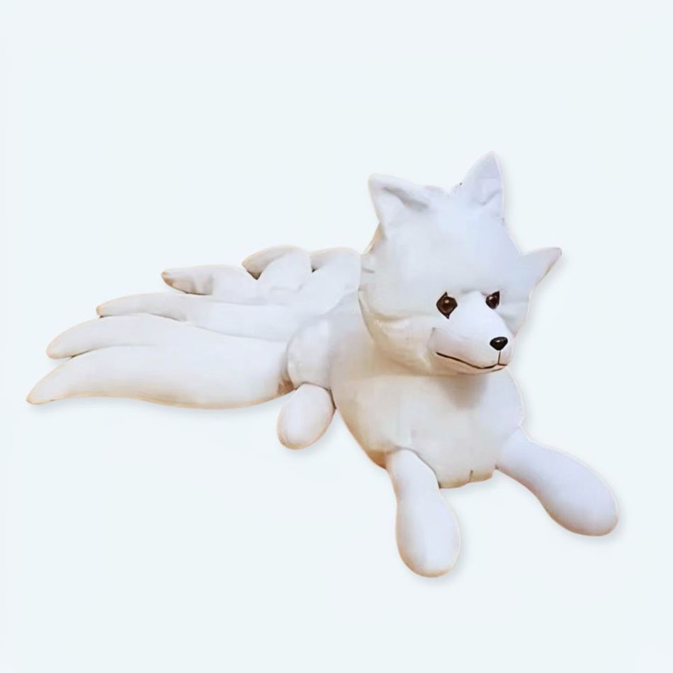 Peluche renard blanc doux câlin hiver enfant nordique 63cm La compagnie de la peluche
