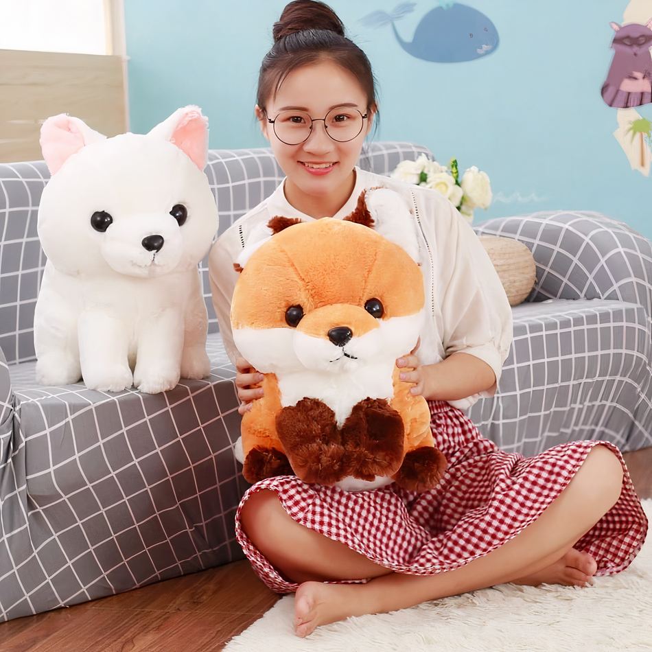 Peluche renard blanc Kawaii doux câlin enfant La compagnie de la peluche