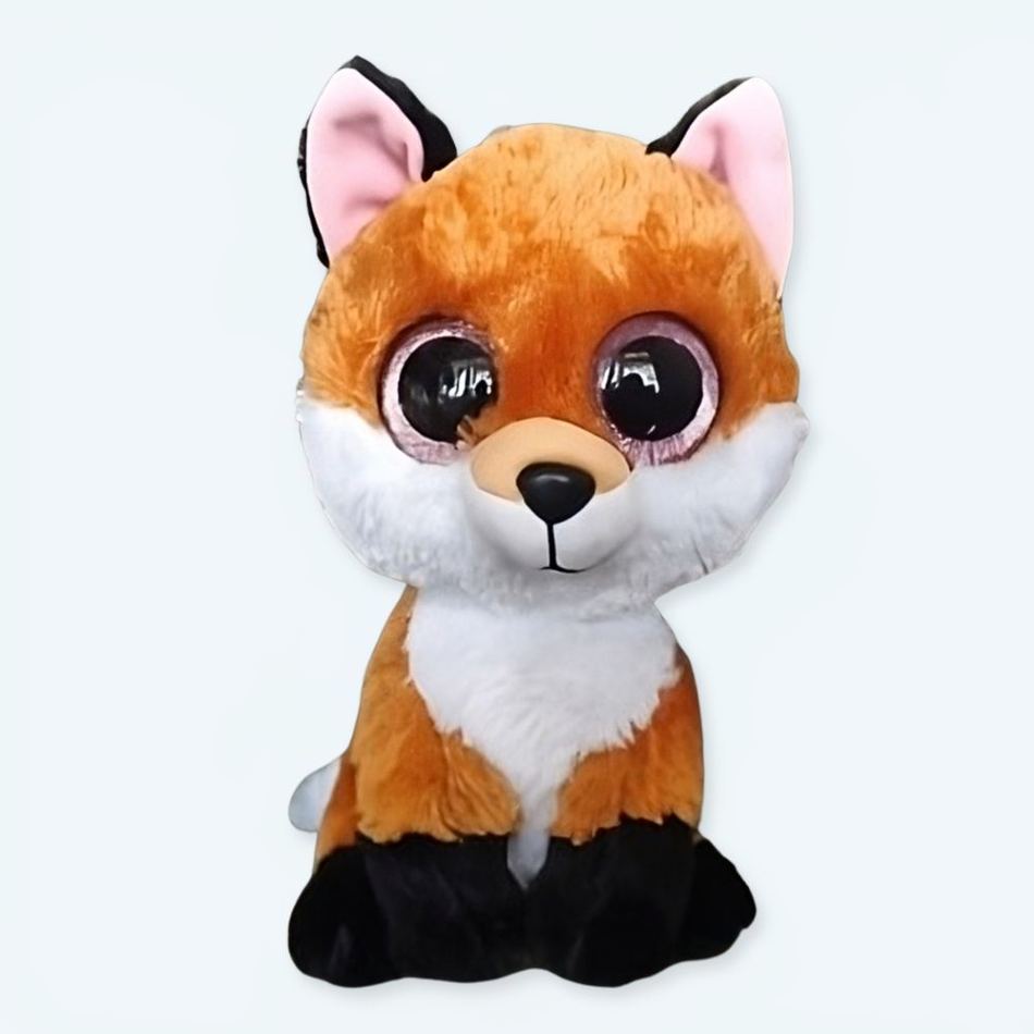 Peluche renard doux aux yeux noirs charmeurs forêt La compagnie de la peluche