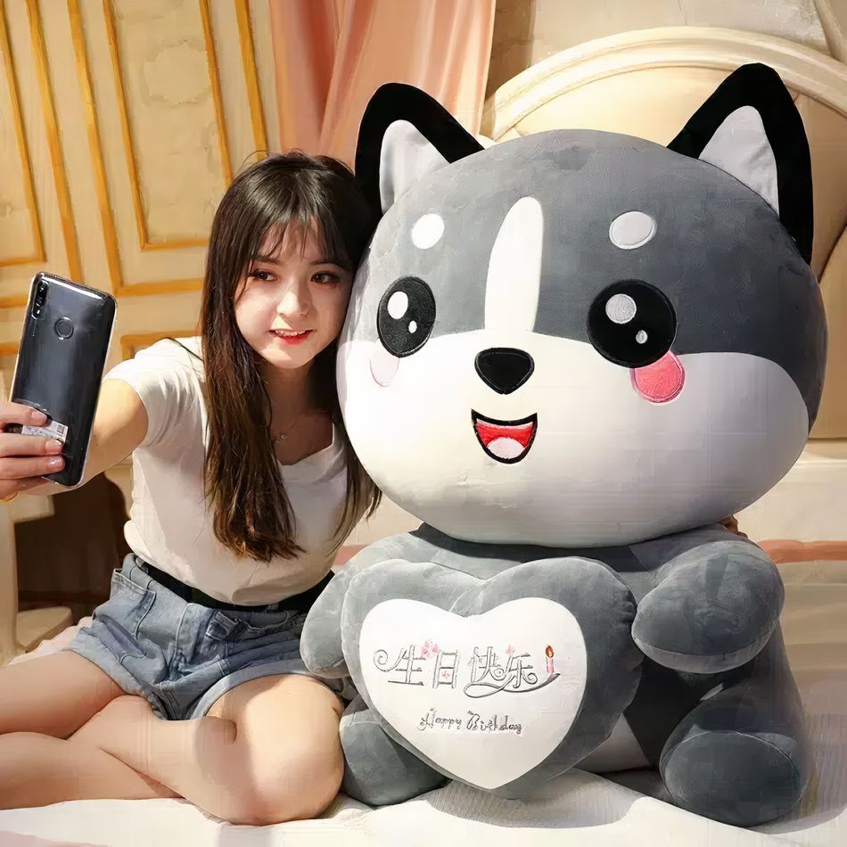 Peluche renard géant doux câlin pour enfant hiver La compagnie de la peluche