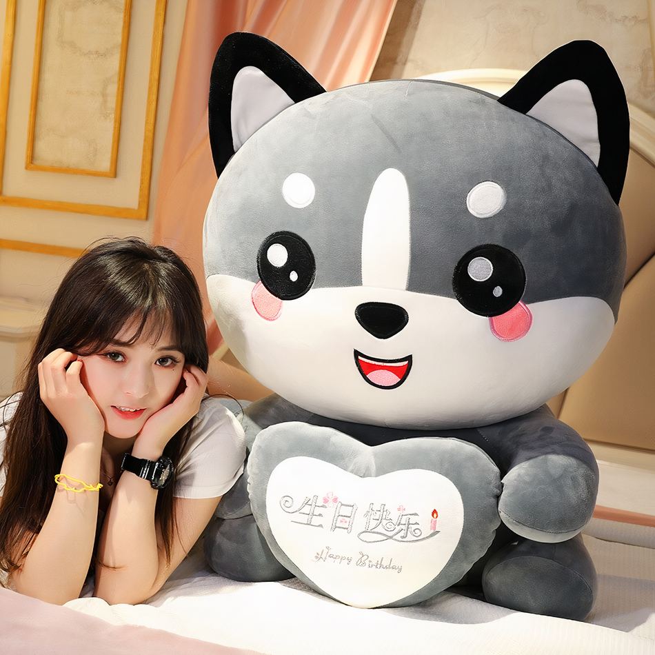 Peluche renard géant doux câlin pour enfant hiver La compagnie de la peluche