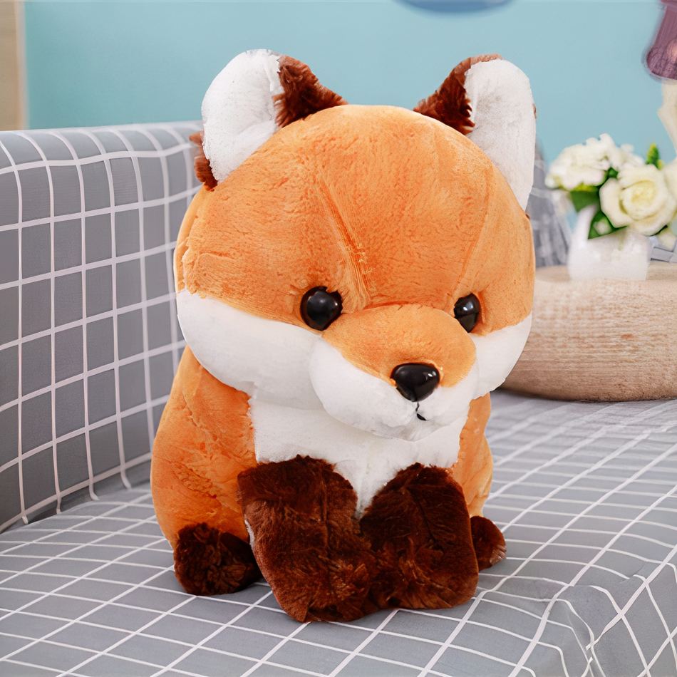 Peluche renard marron adorable doux Kawaii enfant La compagnie de la peluche