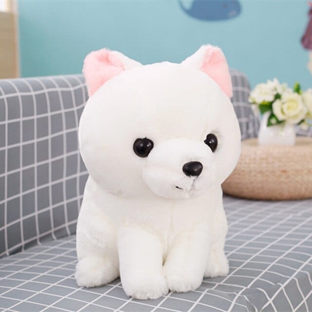 Peluche renard mignon à la grosse tête Blanc