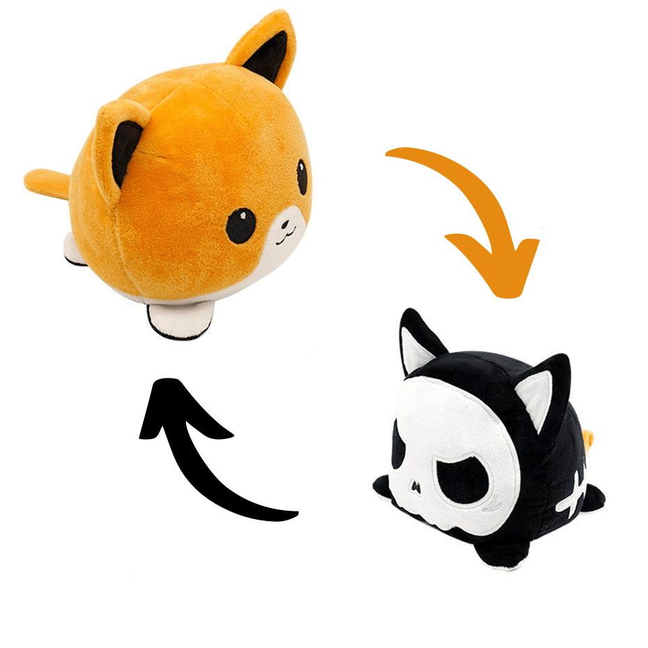 Peluche renard réversible Orange/Noir
