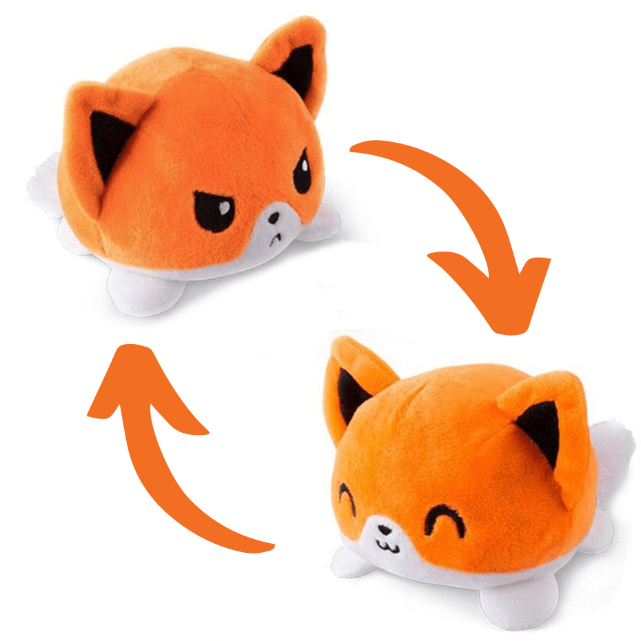 Peluche renard réversible Orange/Orange