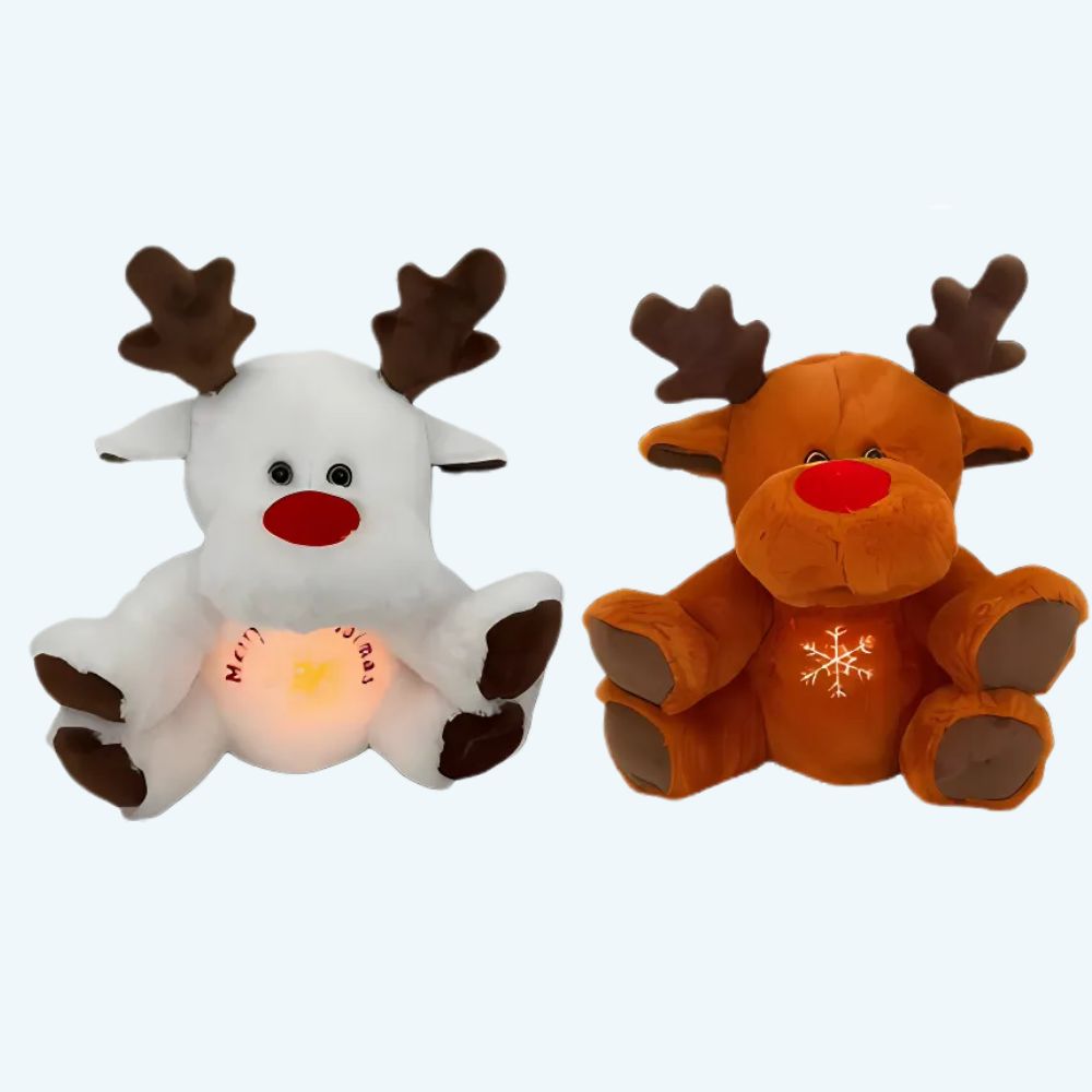 Peluche renne de Noël douce veilleuse musicale nuit magique La compagnie de la peluche
