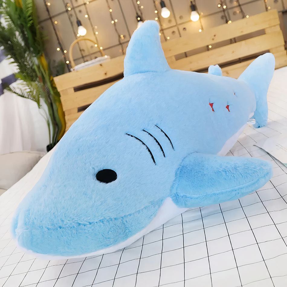 Peluche requin géant doux ami pour enfant marin bleu La compagnie de la peluche