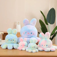 Peluche réversible aux grandes oreilles douce et coloré
