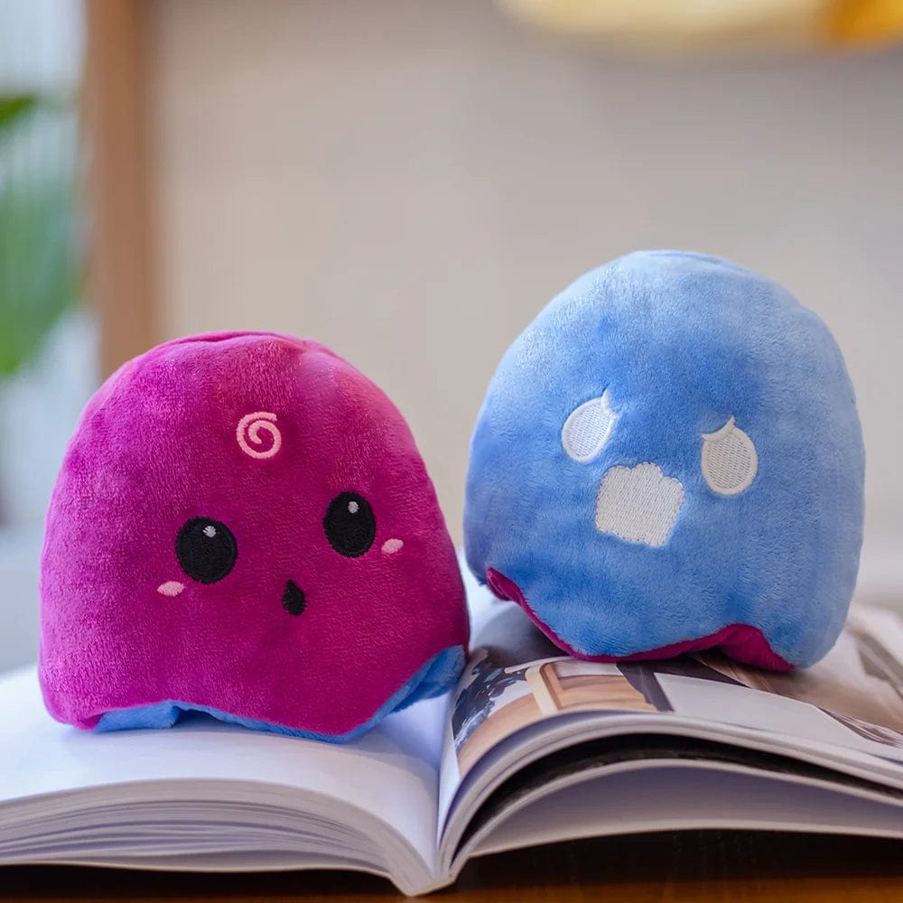 Peluche réversible fantômes d’halloween Bleu/Violet / 13cm