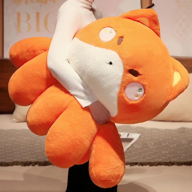 Peluche réversible renard roux