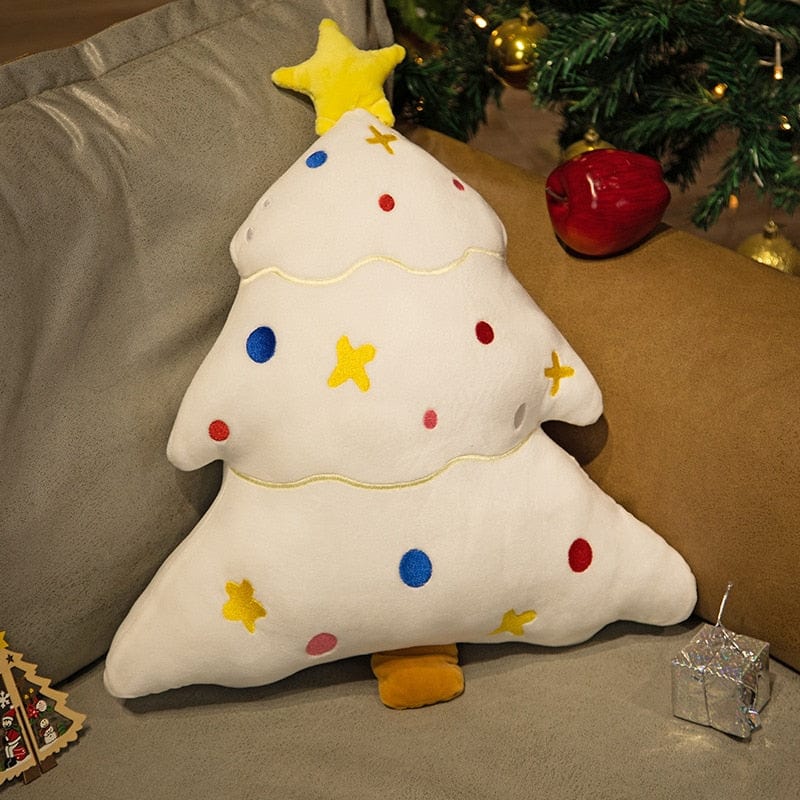 Peluche sapin de Noël coloré Blanc