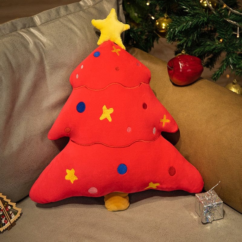 Peluche sapin de Noël coloré Rouge