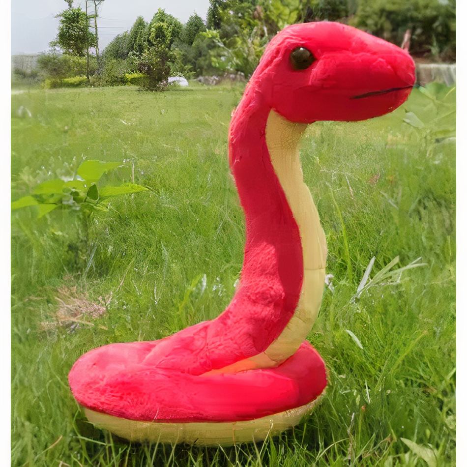 Peluche serpent rouge doux câlin enfant chambre La compagnie de la peluche