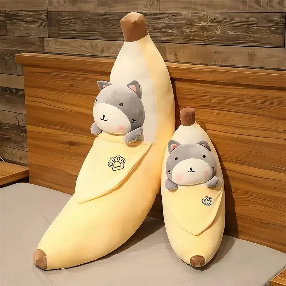 Peluche Shiba Inu banane douce mignonne décor chambre m La compagnie de la peluche