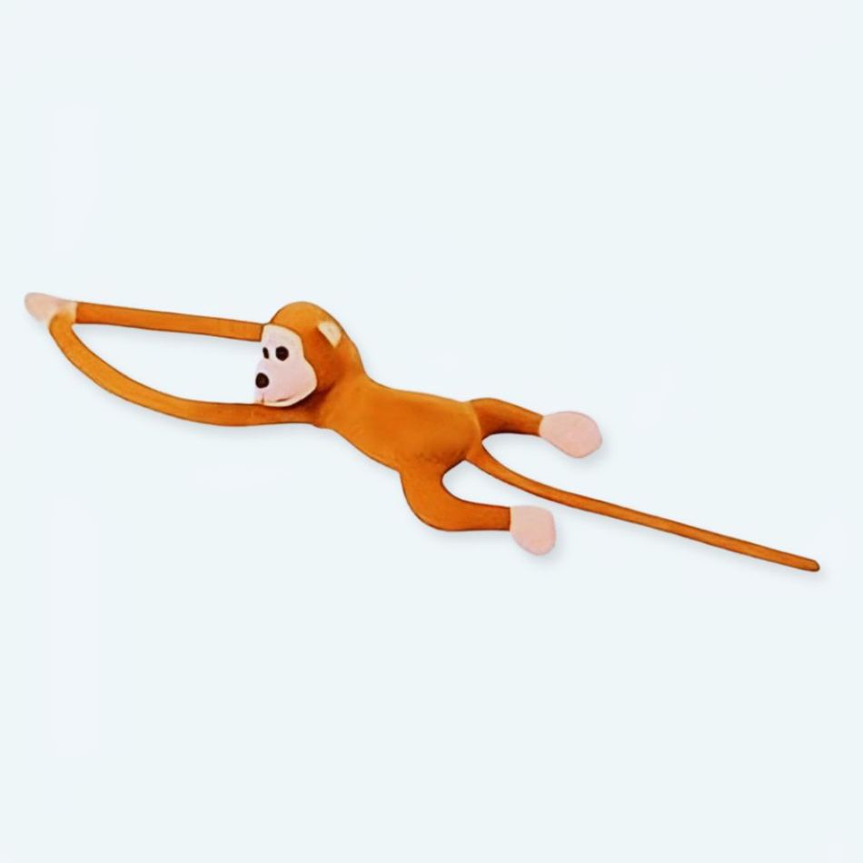 Peluche singe kawaii marron queue longue douce enfant La compagnie de la peluche