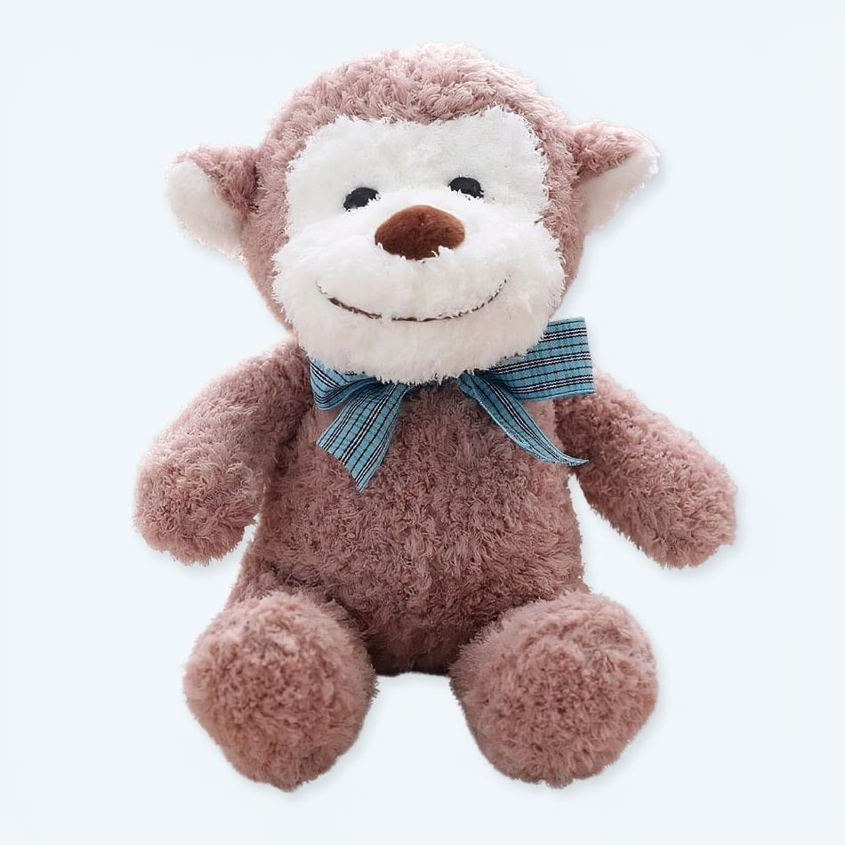 Peluche singe marron câlin enfant douce jungle 35cm La compagnie de la peluche