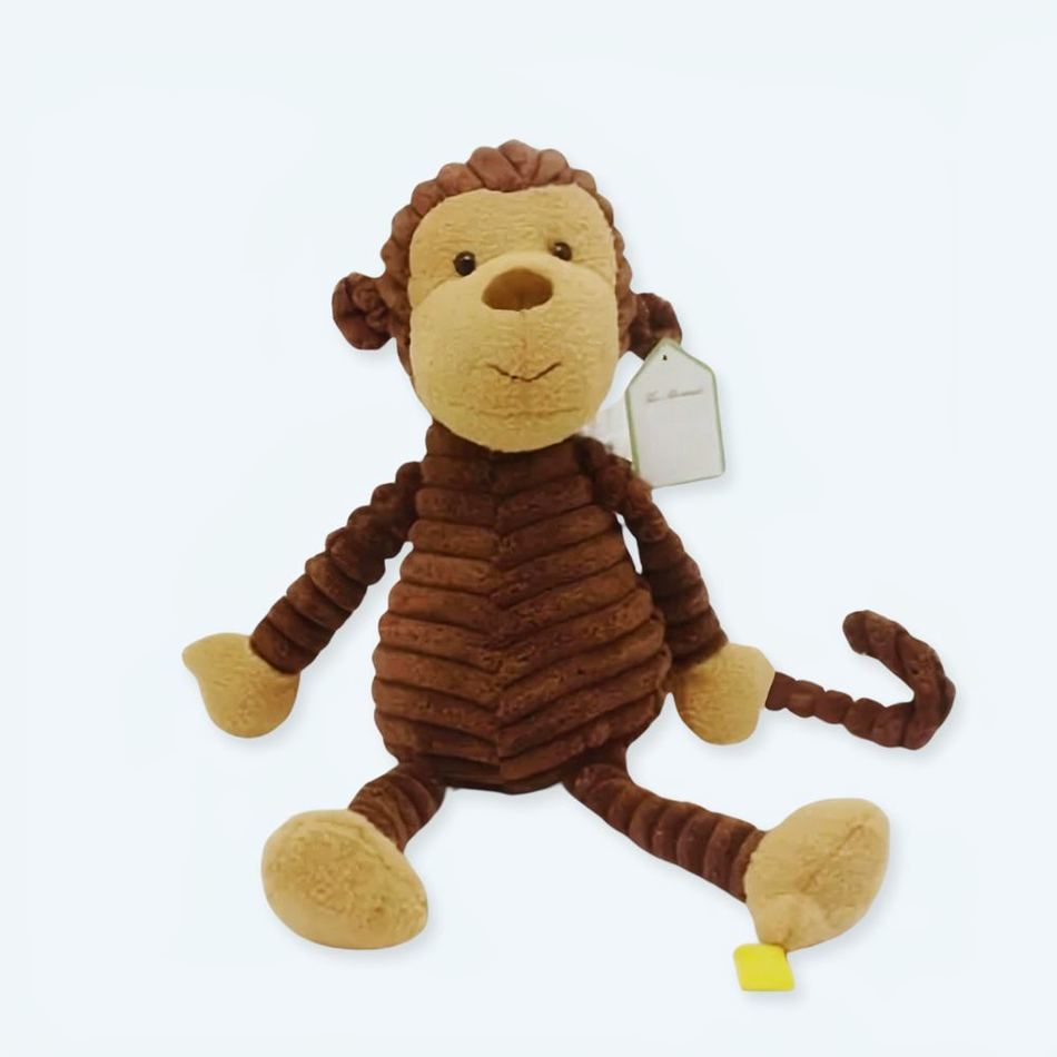 Peluche singe marron doux jungle câlin enfant La compagnie de la peluche