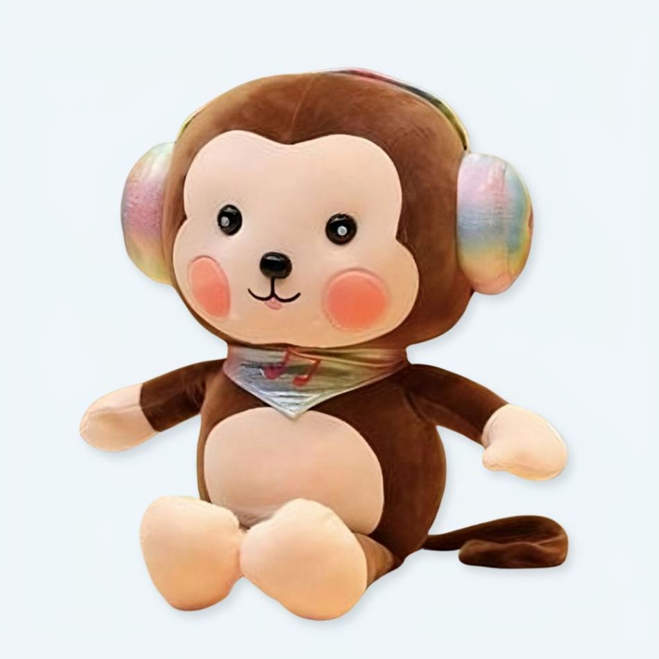 Peluche singe marron kawaii doux câlin enfant chambre 30cm La compagnie de la peluche
