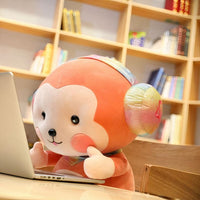 Peluche singe rouge mignon douce câline enfant 50-cm La compagnie de la peluche