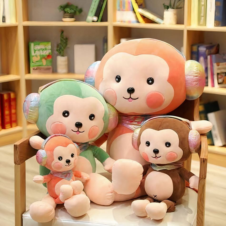 Peluche singe rouge mignon douce câline enfant 90cm La compagnie de la peluche