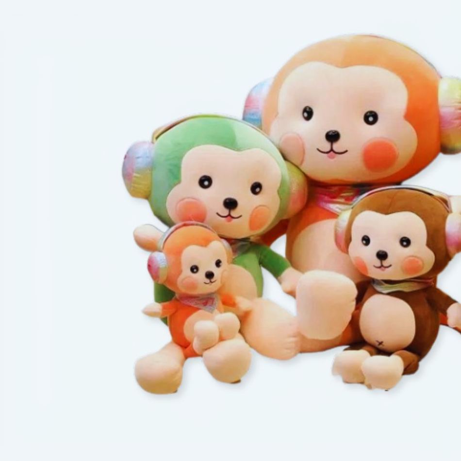 Peluche singe rouge mignon douce câline enfant La compagnie de la peluche