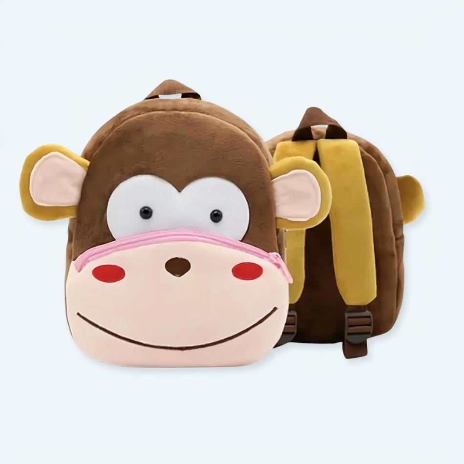 Peluche singe sac à dos enfant doux et ludique La compagnie de la peluche