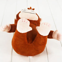 Peluche singe sourire doux pour enfants jungle fun La compagnie de la peluche