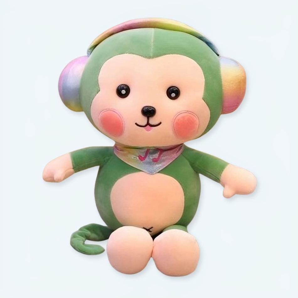 Peluche singe vert adorable doux chambre enfant 90cm La compagnie de la peluche