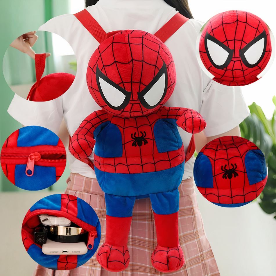 Peluche Spiderman sac à dos enfant héros doux La compagnie de la peluche