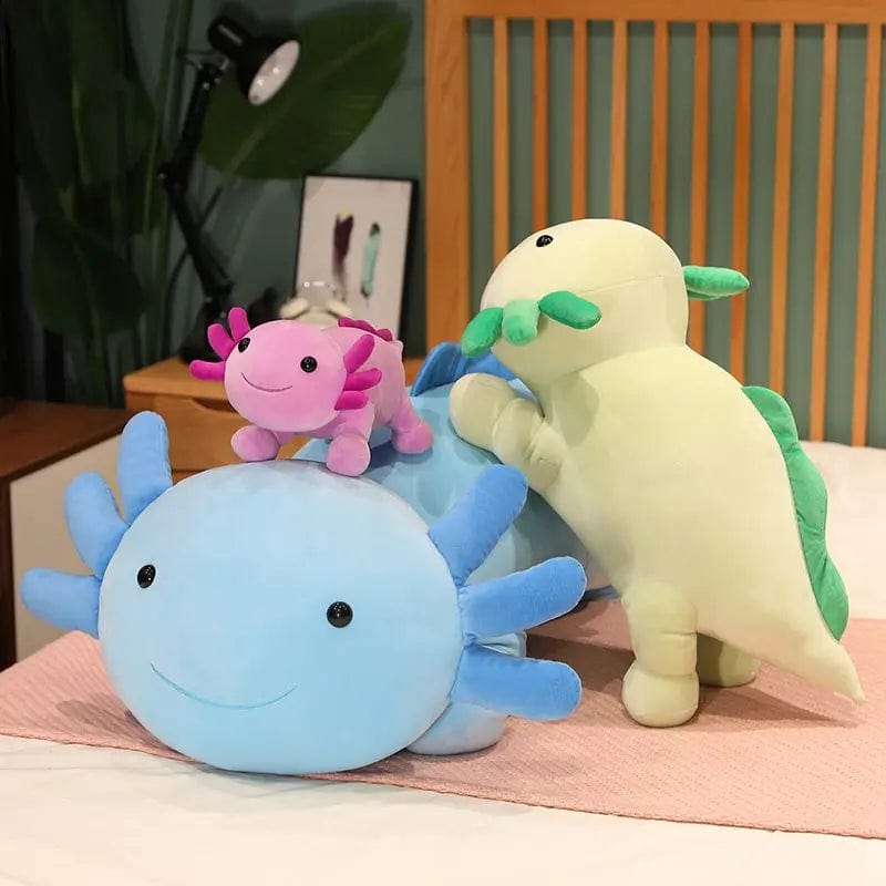Peluche squishmallow axolotl coloré