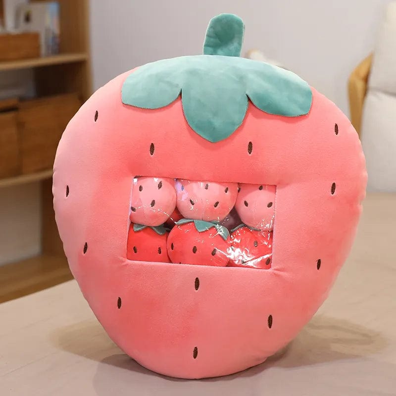 Peluche squishmallow fraise géante